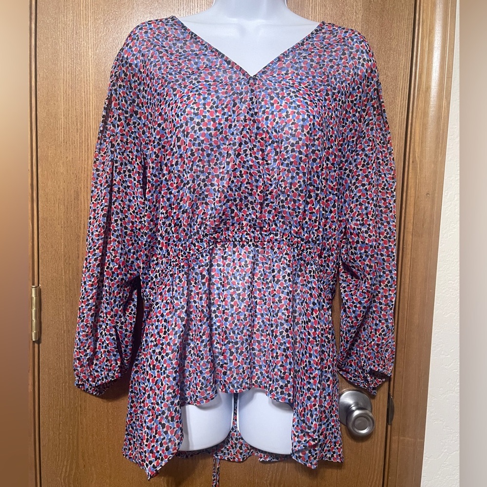 DKNY Women’s tie-waist bubble sleeve-Size XL